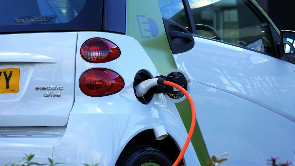 A charging electric car