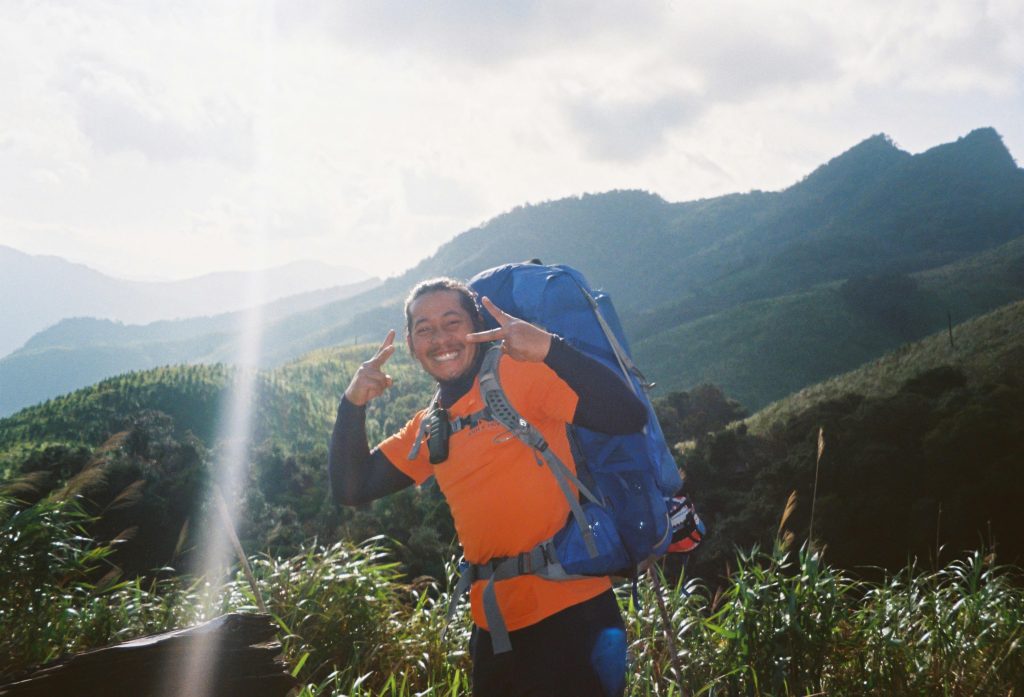 A traveller with a backpack